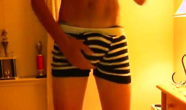 Hot Twink in Sexy Undies Strokes it on Webcam!