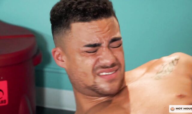 HotHouse.com: Dark-hued dressed in mittens rectal on the table