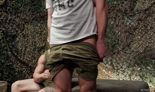 Activeduty - Without a condom tugging monstrous penis