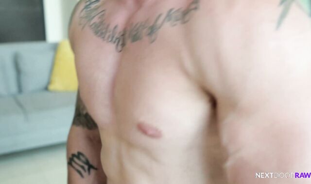 Next Door Humid: Tatted and pierced jock without a condom rectal plumbs