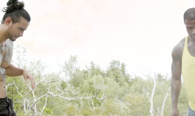 FalconStudios - Latino multiracial pounding outdoors