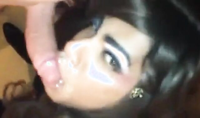 Sexy Latin Crossdresser Blowjob