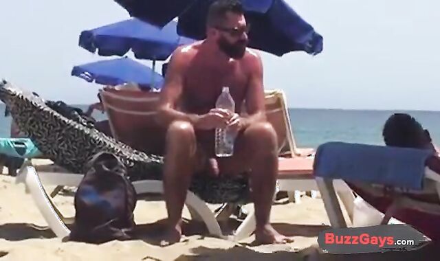 Big-Cock Daddy Bear at the Beach