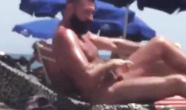 Big-Cock Daddy Bear at the Beach