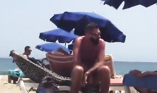 Big-Cock Daddy Bear at the Beach