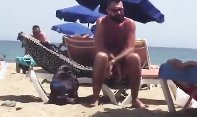 Big-Cock Daddy Bear at the Beach