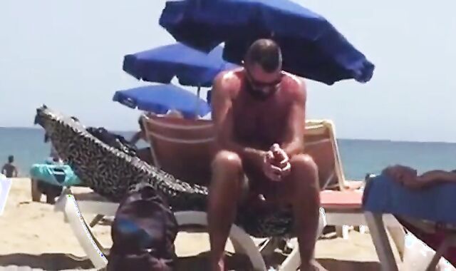 Big-Cock Daddy Bear at the Beach