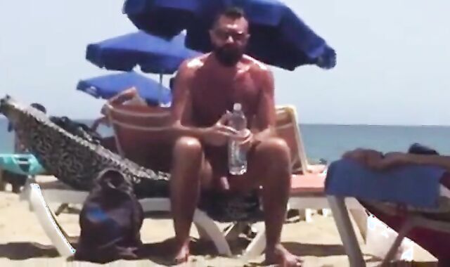 Big-Cock Daddy Bear at the Beach