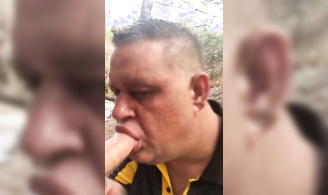 Big-Cock Daddy Blowjob in the Dunes