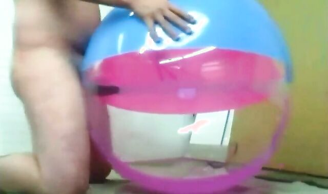 Daddy Plays with Inflatable Beach Ball Sex Toy 2
