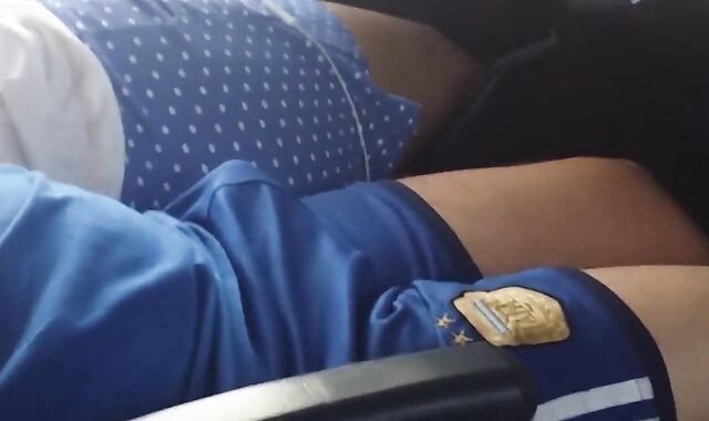 Big-Cock Daddy's Bulge on the Bus