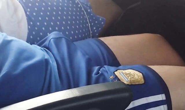 Big-Cock Daddy's Bulge on the Bus