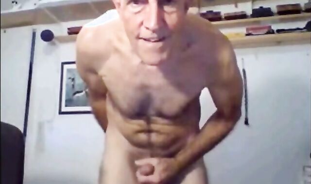 Hairy Grandpa Plays with Sex Toy