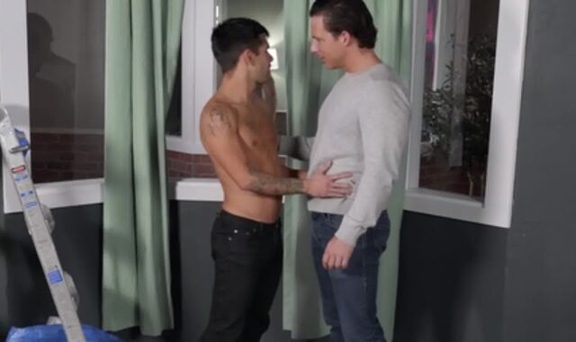 DrillMyHole - Tatted Ty Mitchell displays BIG BLACK COCK