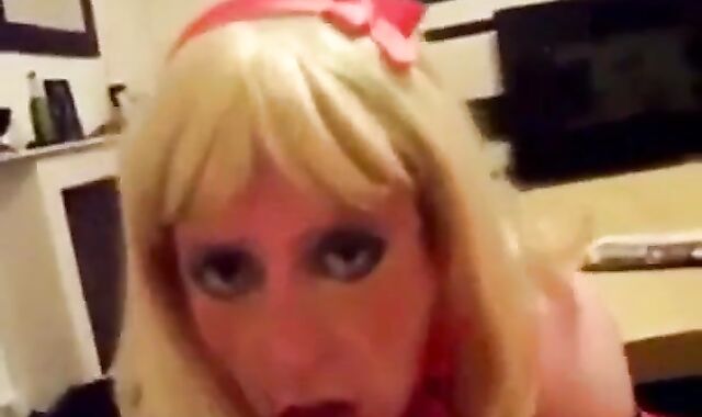 Submissive Crossdresser's Blowjob Training