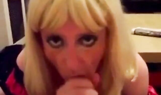 Submissive Crossdresser's Blowjob Training