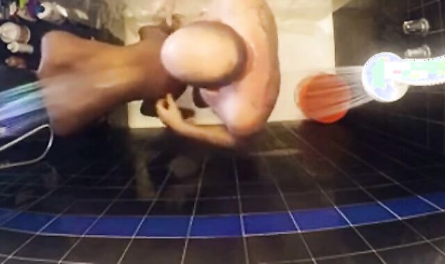 Daddy's Interracial Bareback Shower Fuck