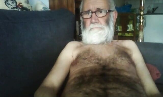 Grandpa Stroking on Webcam