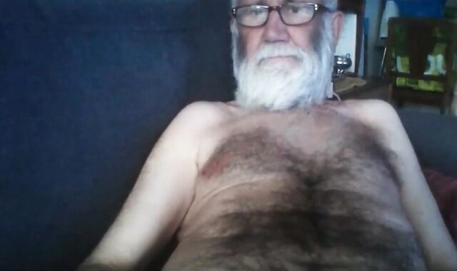 Grandpa Stroking on Webcam