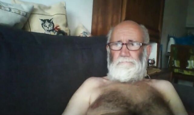 Grandpa Stroking on Webcam