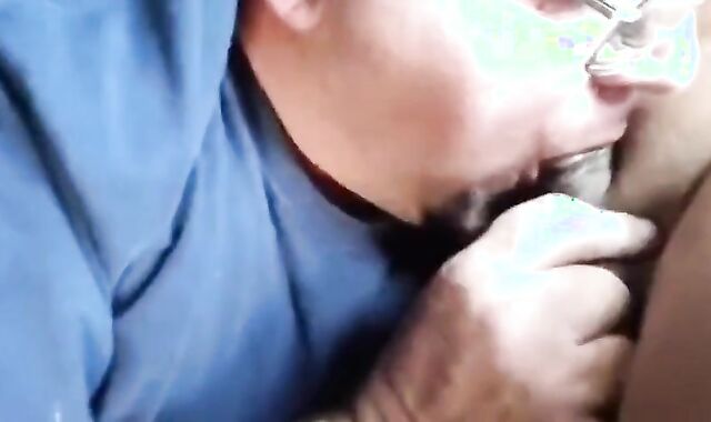 Amateur-Truck-Fahrer genießt einen geblasen