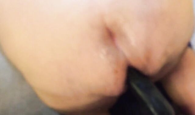 Big Black Dildo Fucks Hairy Chub Gay