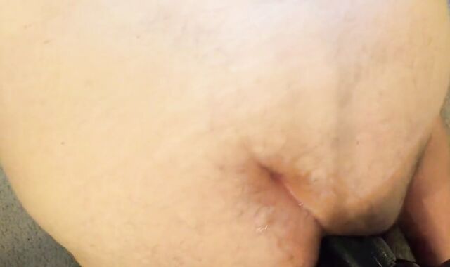 Big Black Dildo Fucks Hairy Chub Gay