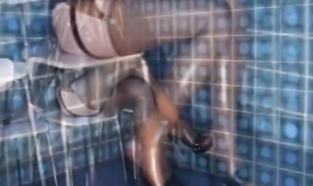 Latex Crossdresser Roxy Takes on a Big Cock