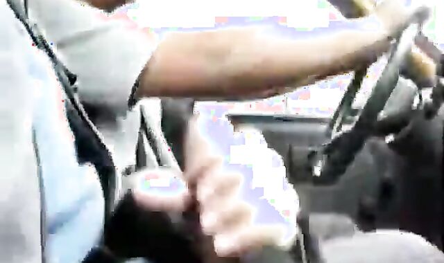 Military Man Strokes in the Cab