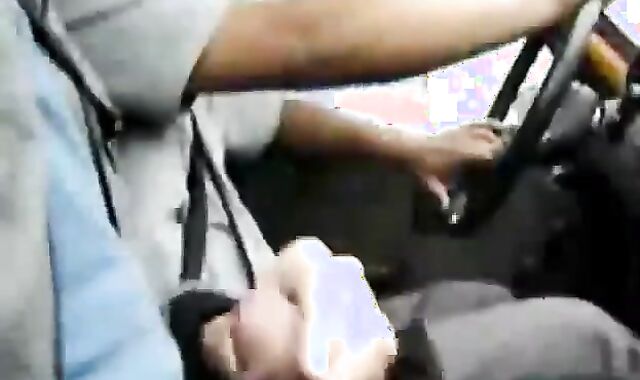 Military Man Strokes in the Cab