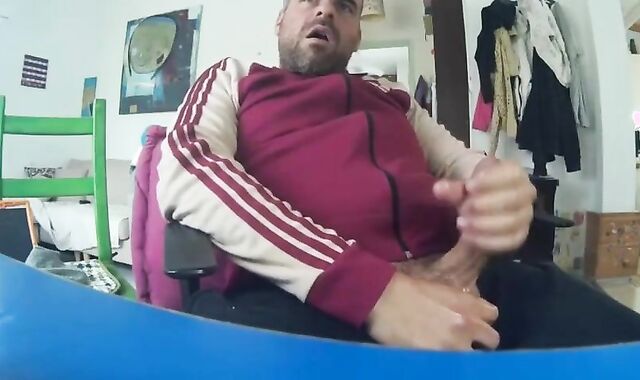 Big-Cock Bear Masturbating on Webcam 2