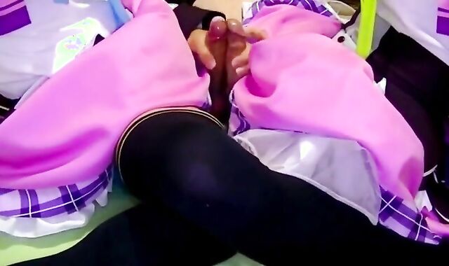 2 Asian Crossdressers Mutual Masturbation Session