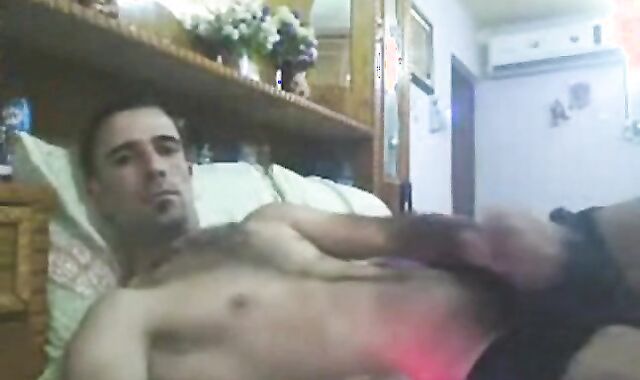 Arab Guy Strokes His Big Cock on Cam 2
