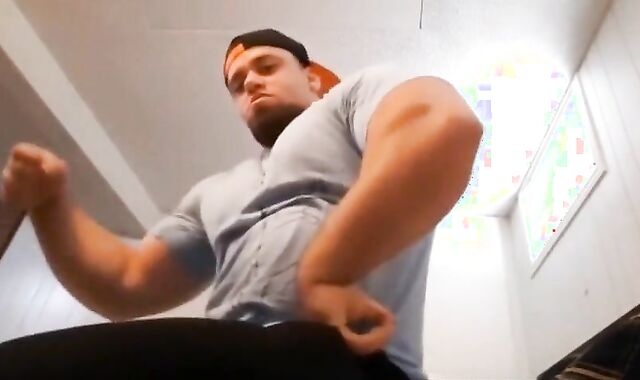 Muscular Hunk Caught Jerking Off Alone 2