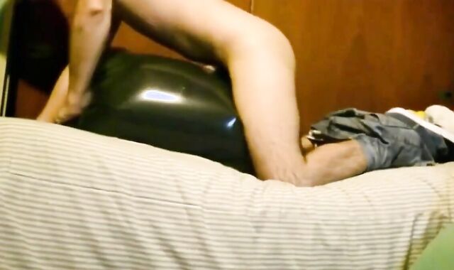 Twink Humping and Cumming on an Inflated Bag