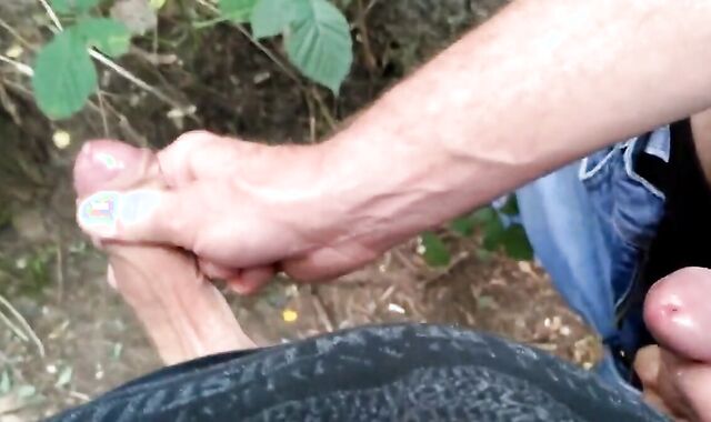 Outdoor Hand Relief for a Horny Man