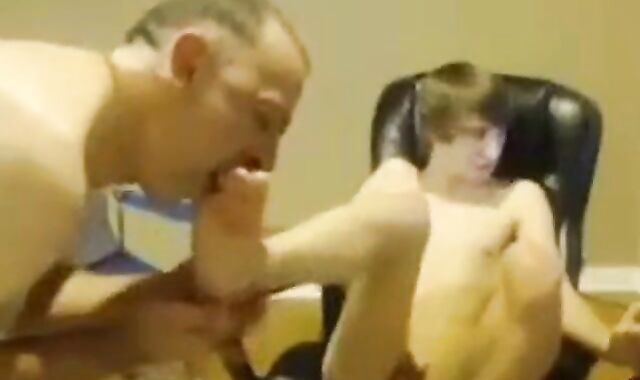 Daddy Worships Twink Son's Feet