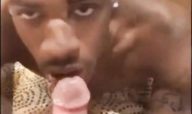 Verbal White Cock Sucked by Tattooed Black Man 2