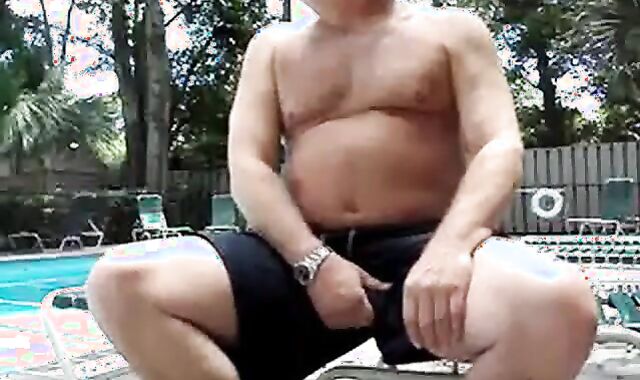 Daddy's Outdoor Adventure by the Pool