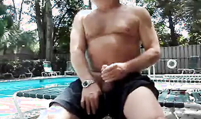 Daddy's Outdoor Adventure by the Pool