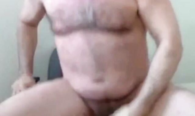 Daddy Bear Coach Strokes Off & Cums Hard 2