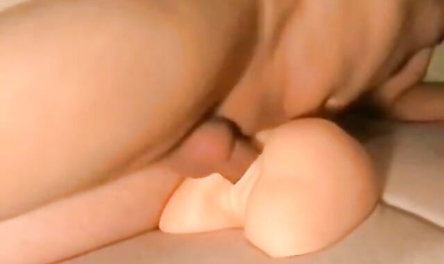 Rubber Pussy Toyed and Fucked by Horny Man