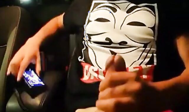 Big-Cocked Man Strokes in Car While Watching Porn 3