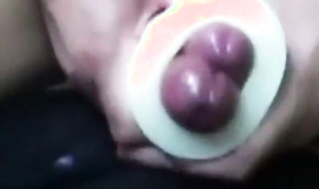 Twinks Playing with a Cock Sleeve and Cumming Hard