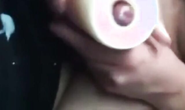 Twinks Playing with a Cock Sleeve and Cumming Hard