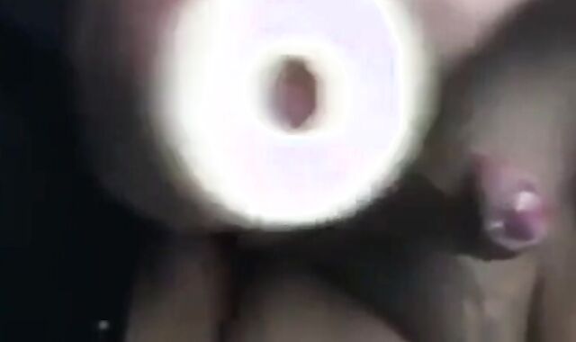 Twinks Playing with a Cock Sleeve and Cumming Hard