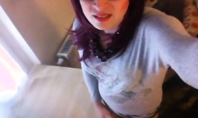Quick Cum Eating Amateur Crossdresser Session