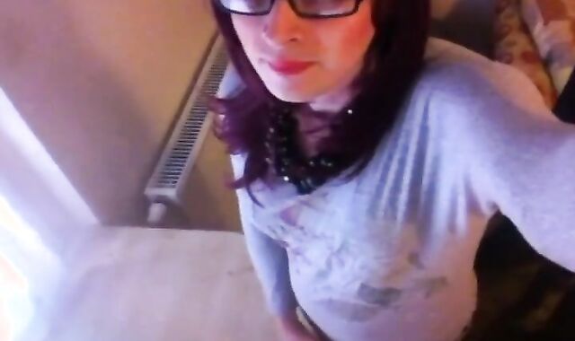 Quick Cum Eating Amateur Crossdresser Session