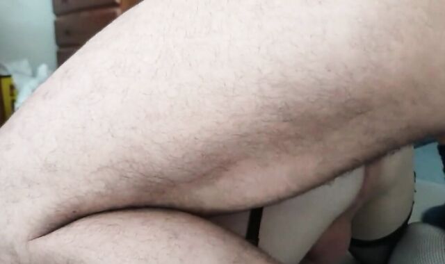 Crossdresser Takes it Bareback