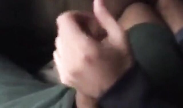 Stranger Handjob on a Public Bus - Big Cock Cums Outdoors